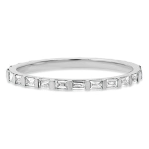 Delicate Diamond Baguette Eternity Stacking Ring