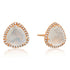 Soft Trillion Moonstone with Diamond Halo Stud Earrings