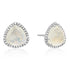 Soft Trillion Moonstone with Diamond Halo Stud Earrings