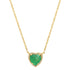 Gemstone Heart with Diamond Halo on Thin Cable Chain Necklace