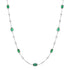 Bezel Set Emerald Shapes & Diamonds by the Yard Necklace