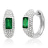 Emerald & Diamond Glam Huggie Hoop Earrings