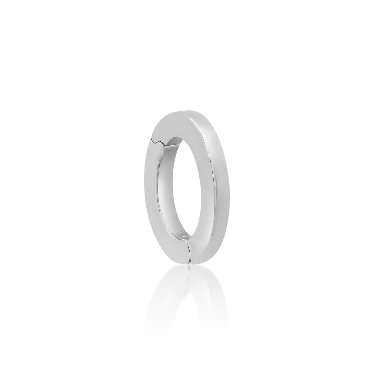 Mini 14k High Polish Flat Oval Charm Clip Holder Enhancer