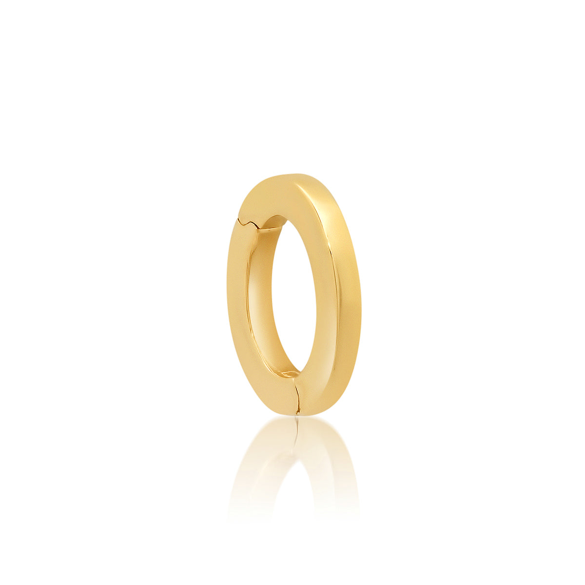 Mini 14k High Polish Flat Oval Charm Clip Holder Enhancer