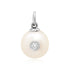 Pearl with Bezel Set Diamond Charm