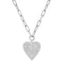 Perfect Pave Diamond Heart on Paperclip Chain Necklace