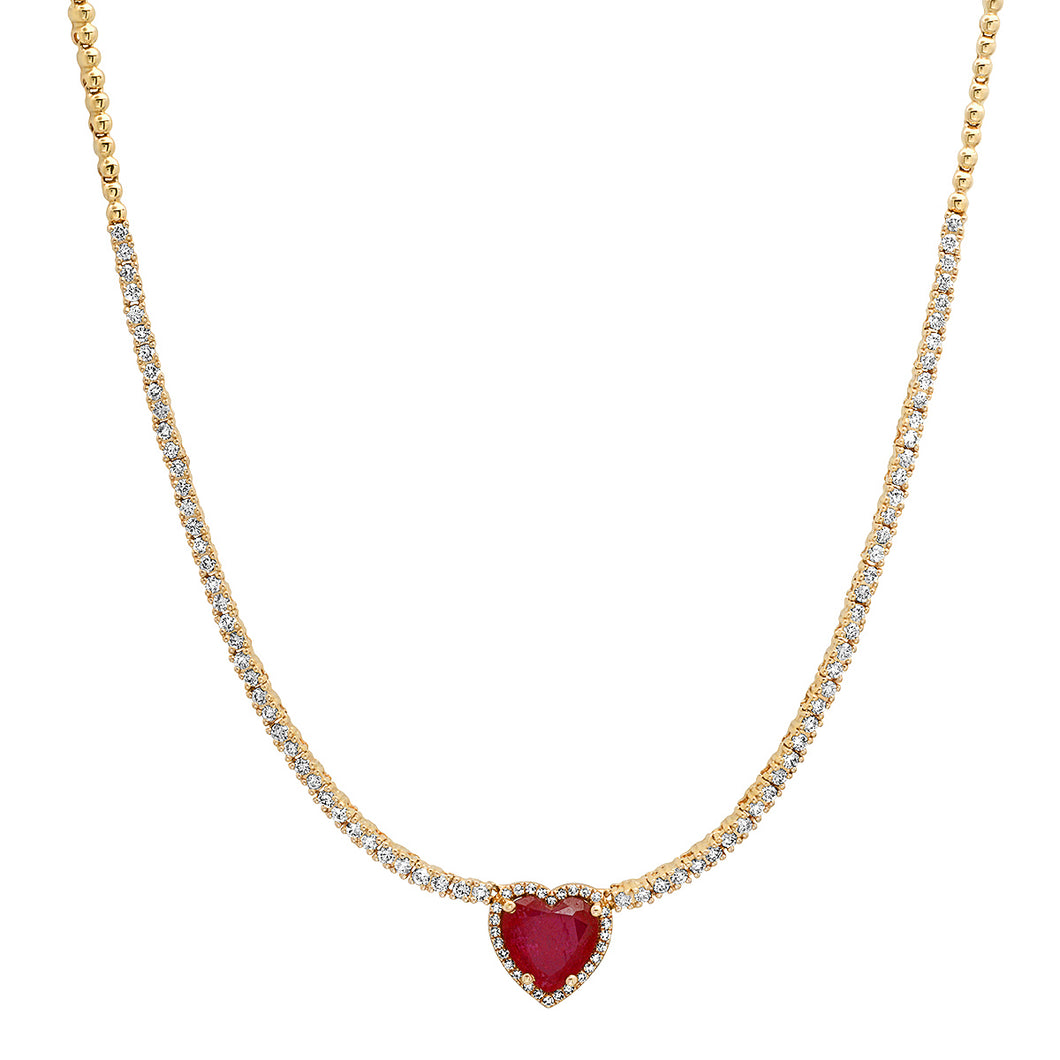 18K WG 45cm Half Set Tennis Necklace | Hogans Family Jewellers