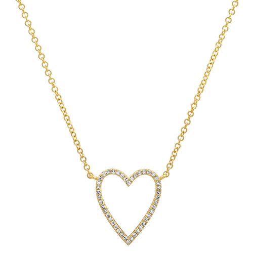 Skinny Open Heart Diamond Necklace