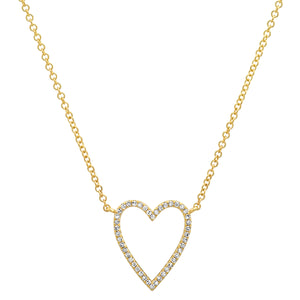 Skinny Open Heart Diamond Necklace
