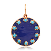 Mediterranean Blue Enamel & Turquoise Disc Charm