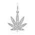 Diamond Mary Jane Marijuana Pot Leaf Charm