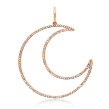 Large Pave Diamond Open Moon Charm