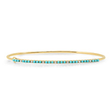 Skinny Turquoise and Diamond Cuff Bracelet