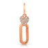 Pave Diamond Heart Charm Clip Holder Enhancer