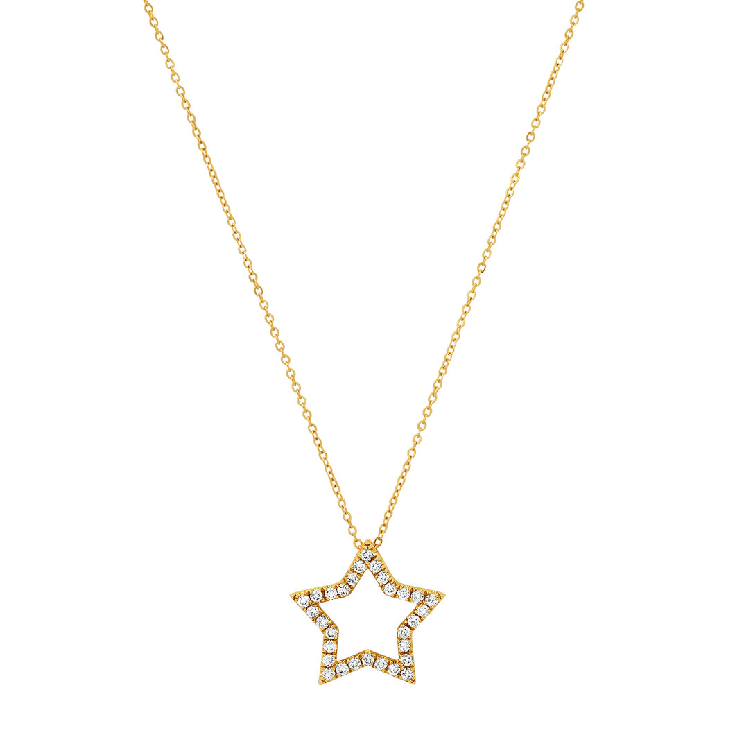 Open Diamond Star Twinkle Necklace