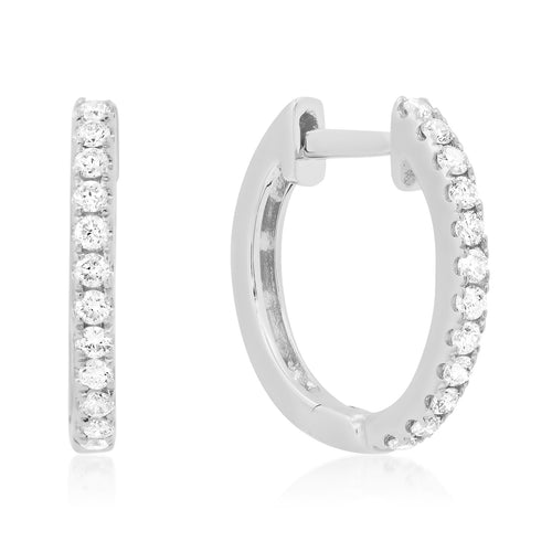 Luxe Medium Diamond Huggie Hoop Earrings
