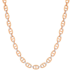 Gold & Diamond Mariner Link Chain Necklace