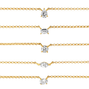 Delicate Diamond Solo Shape Necklace