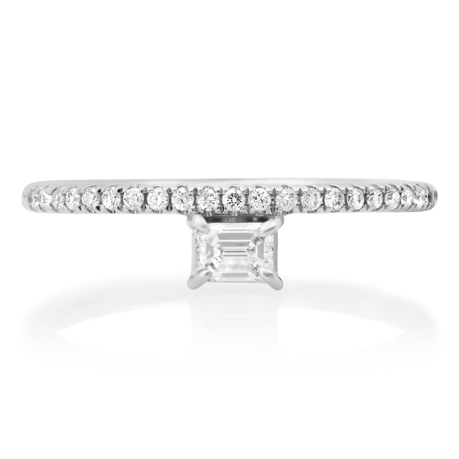 Diamond Solo Shape and Pave Band Stacking Ring