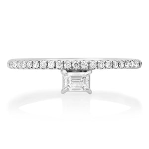 Diamond Solo Shape and Pave Band Stacking Ring