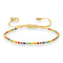 Gold & Rainbow Beaded Bracelet