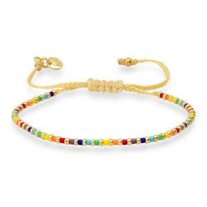 Gold & Rainbow Beaded Bracelet