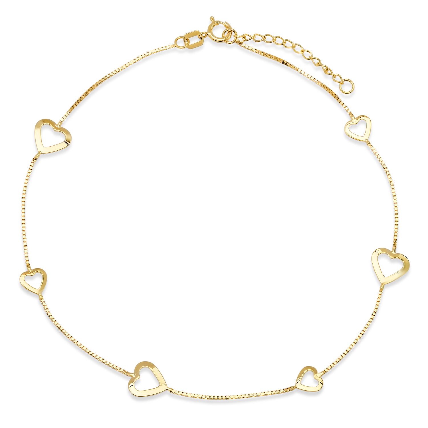 Open Hearts Gold Anklet