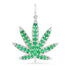 Emerald Green Mary Jane Marijuana Pot Leaf Charm Pendant