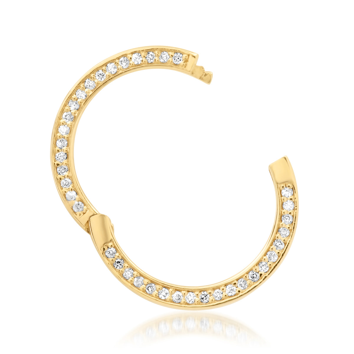 Large Double Sided Round Diamond Charm Clip Holder Enhancer