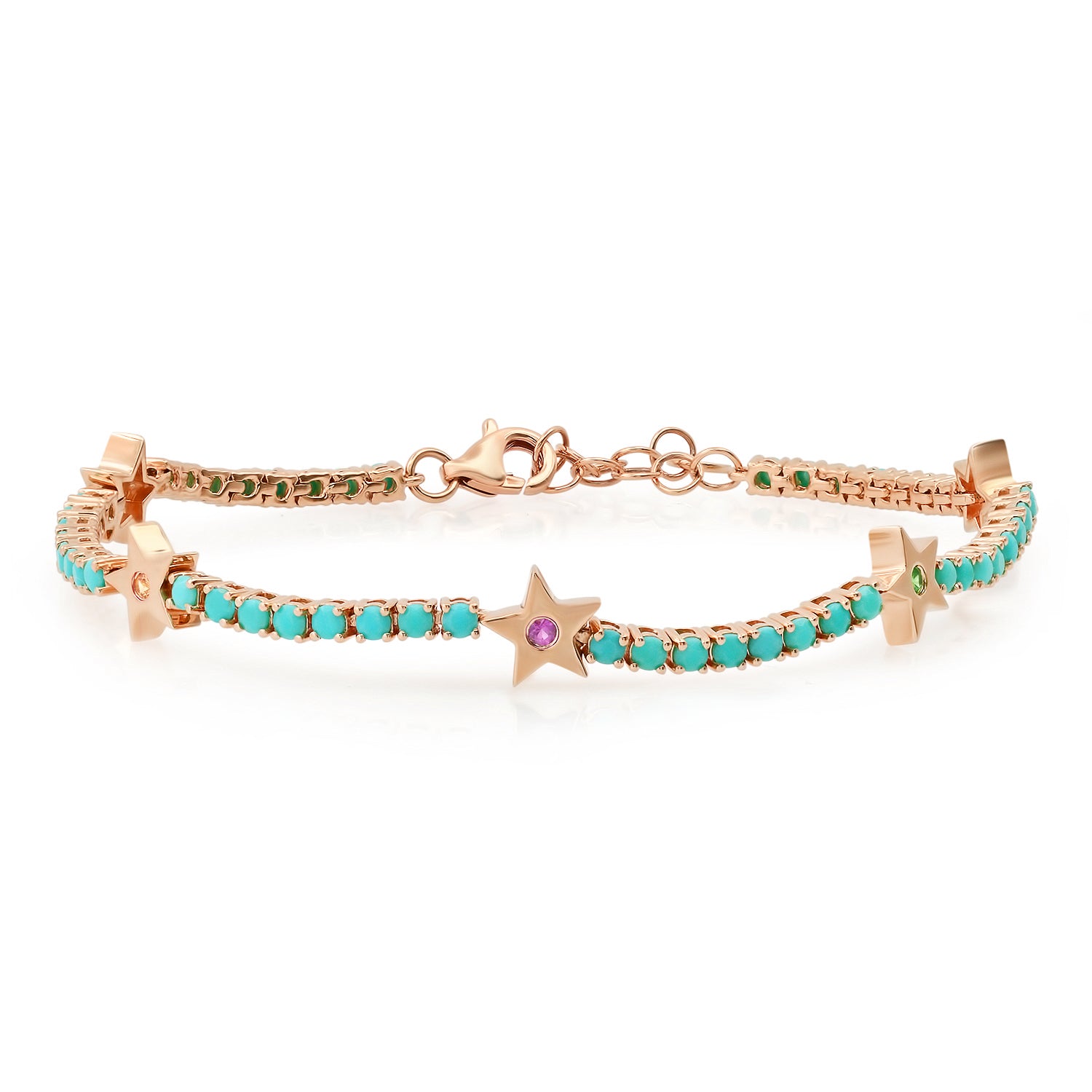 Turquoise and Sapphire Star Tennis Bracelet