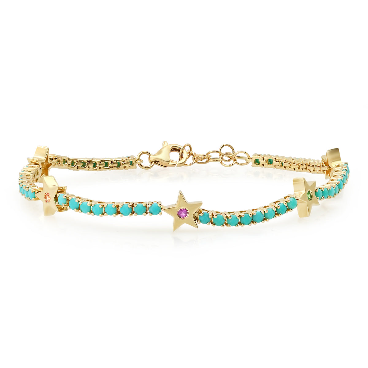 BraceleTurquoise and Sapphire Star Tennis Bracelet