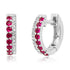 Diamond and Gemstone Huggie Hoop Earrings