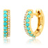 Diamond and Gemstone Huggie Hoop Earrings