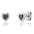 Gemstone Heart Stud Earrings with Gold Frame