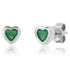 Gemstone Heart Stud Earrings with Gold Frame