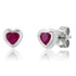 Gemstone Heart Stud Earrings with Gold Frame