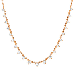 Delicate Luxe Graduated Round Shaped Diamond Necklace