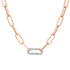 Large Paperclip Link Necklace with Diamond Link
