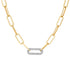 Large Paperclip Link Necklace with Diamond Link
