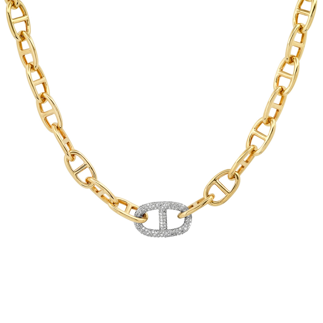 Lafayette Long Layering Large Link Gold Necklace | Long Layering Necklaces  | Junghwa