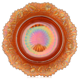 Vintage Large Bohemian Orange Crystal Jewelry Dish