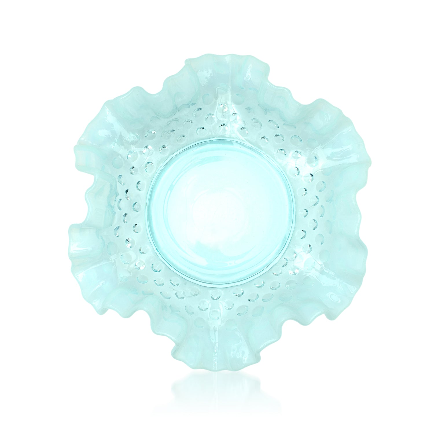 Vintage Medium Light Blue Hobnail Jewelry Dish