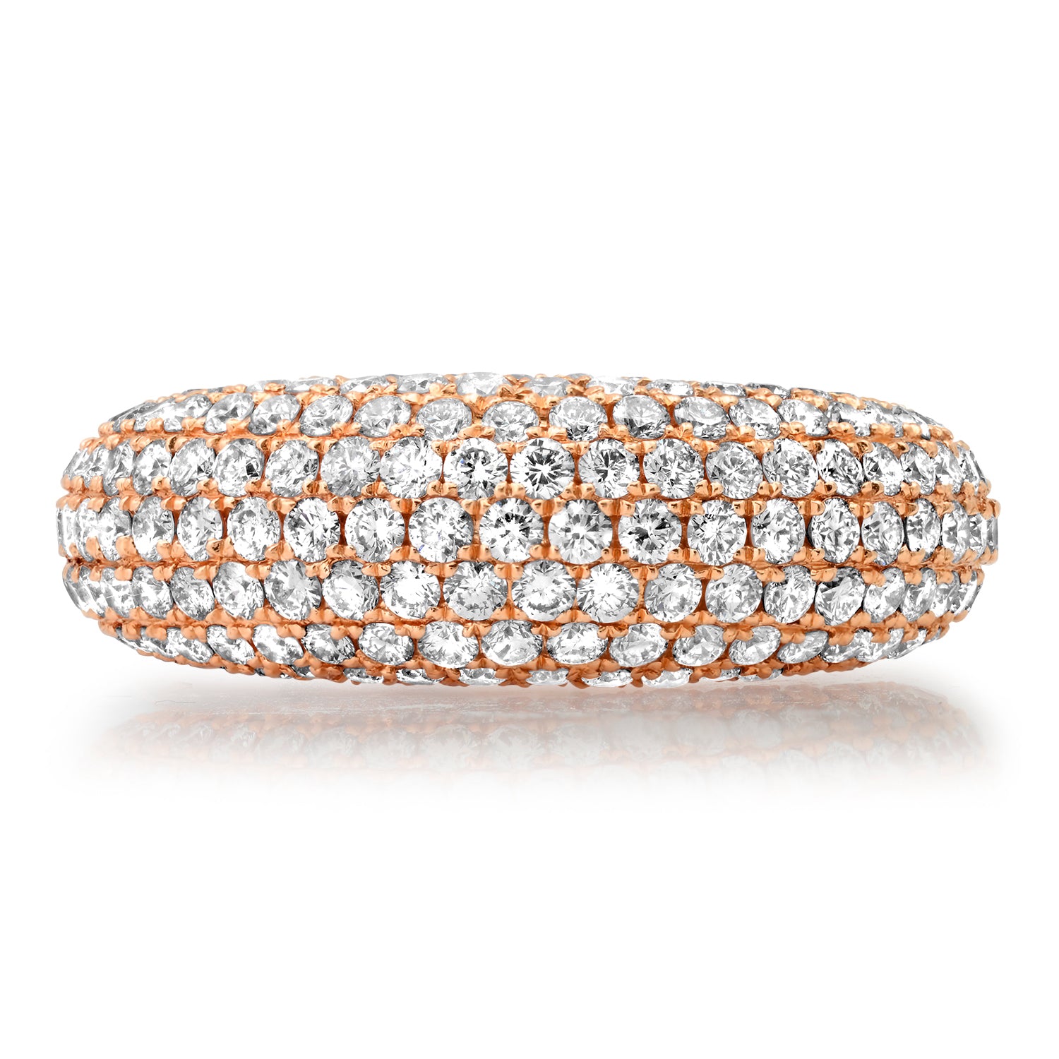 Full Diamond Donut Dome Ring