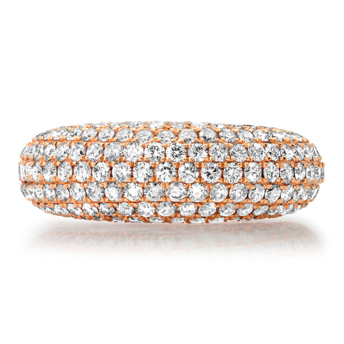Full Diamond Donut Dome Ring