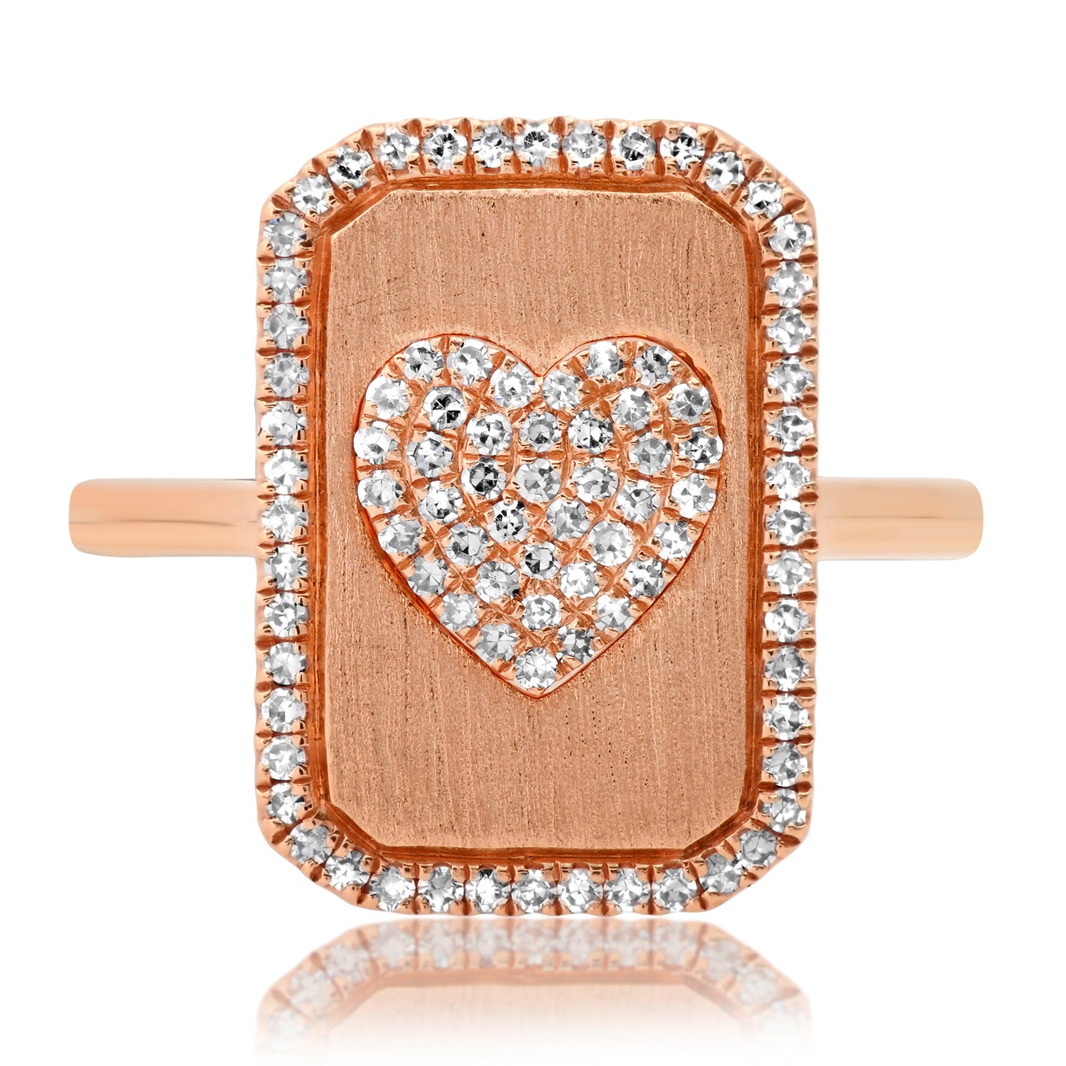 Diamond Heart Plaque Ring