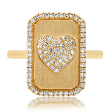 Diamond Heart Plaque Ring