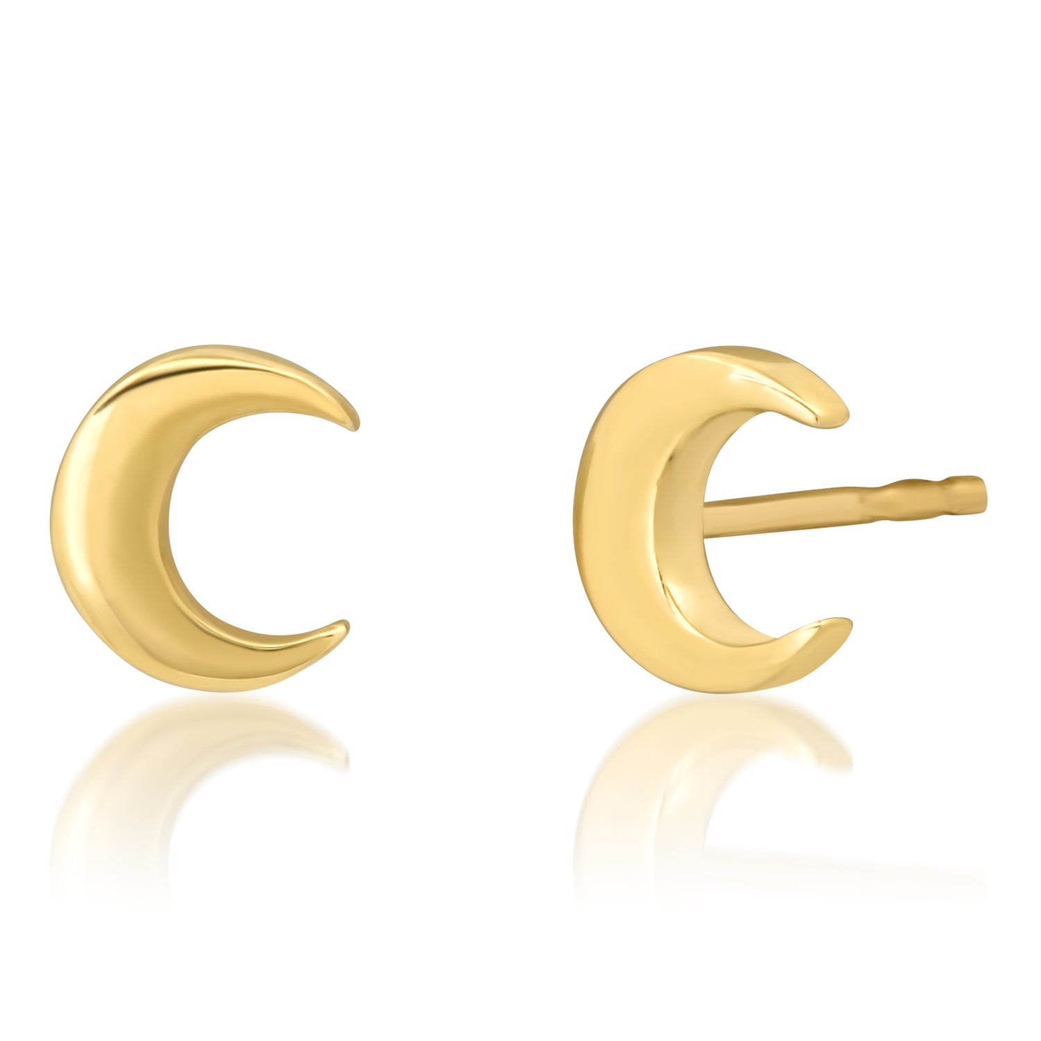 Mini Gold Moon Stud Earrings