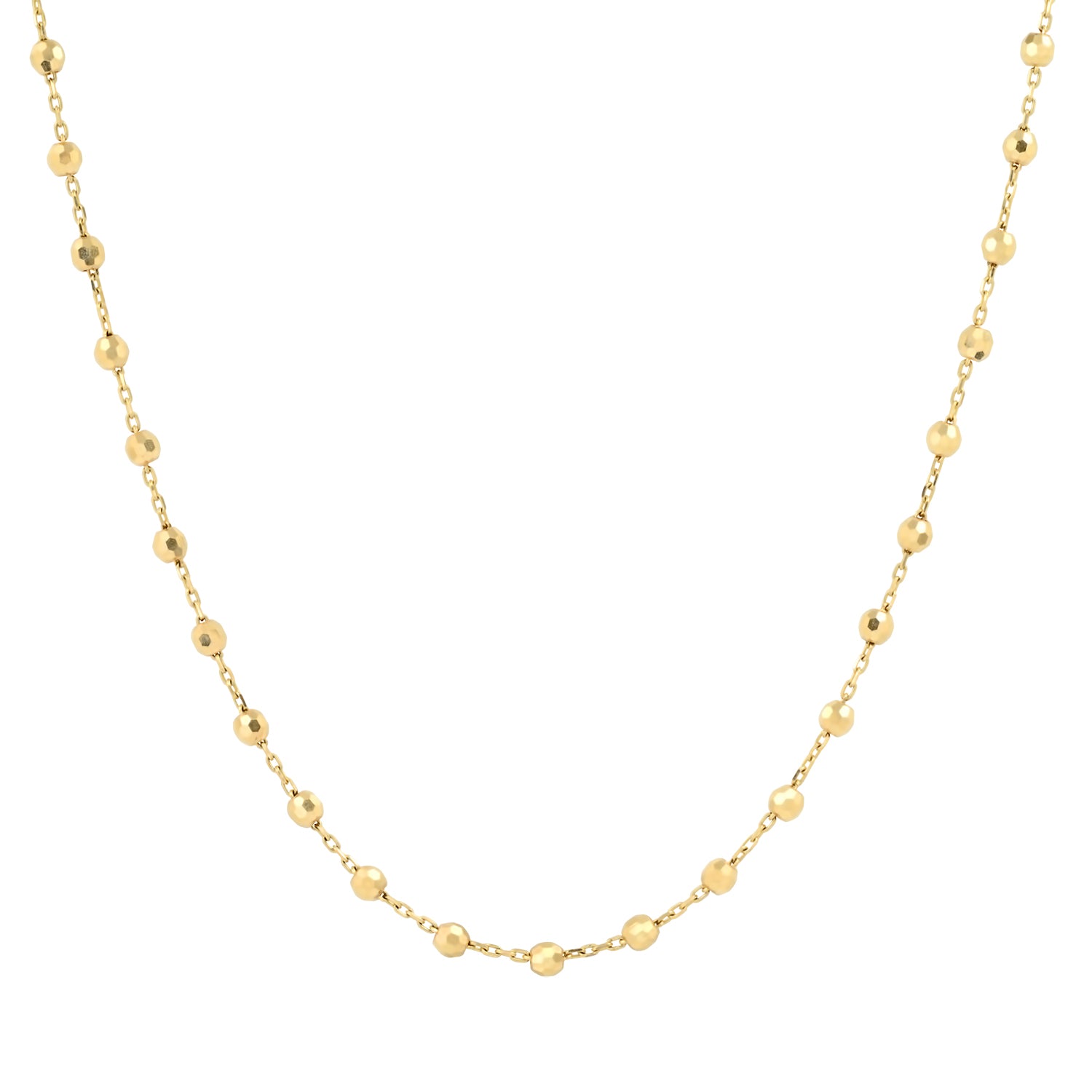 Faceted Gold Ball Chain Necklace