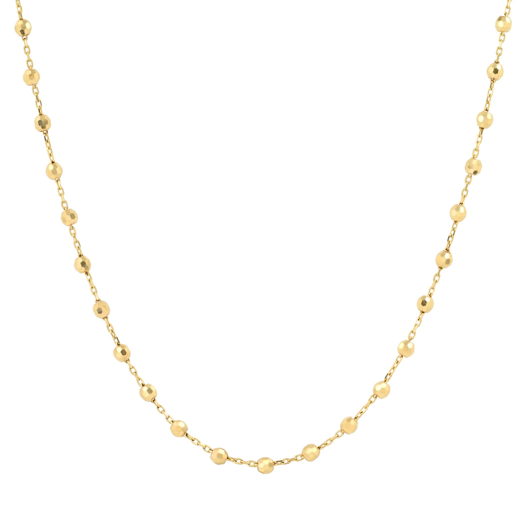 Faceted Gold Ball Chain Necklace