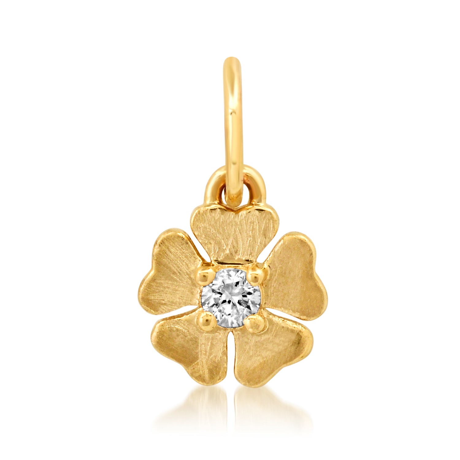 Mini Flower Charm with Diamond Center